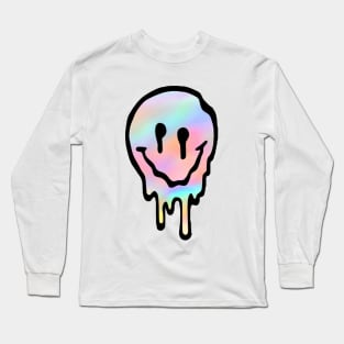 Pastel Drippy Smiley Face Long Sleeve T-Shirt